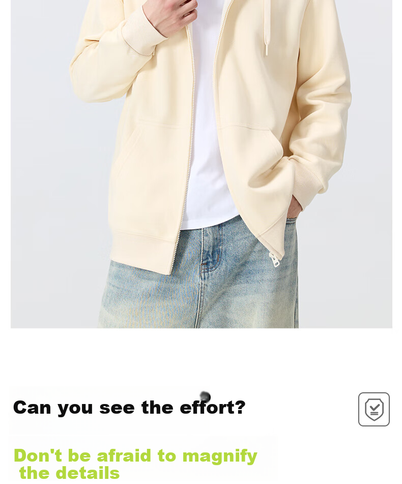 MINISO Hooded Sweatshirt Jacket for Men, Spring And Autumn Style, Casual Versatile Heavyweight Zip-Up Cardigan, Men's Clothing Z, Bean Green, M 22