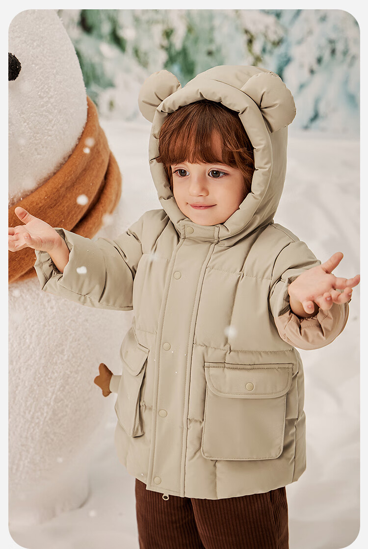 Minibala [True Fleece] Unisex Kids Long Down Jacket Three-Proof Style Coat 2025 Winter 5