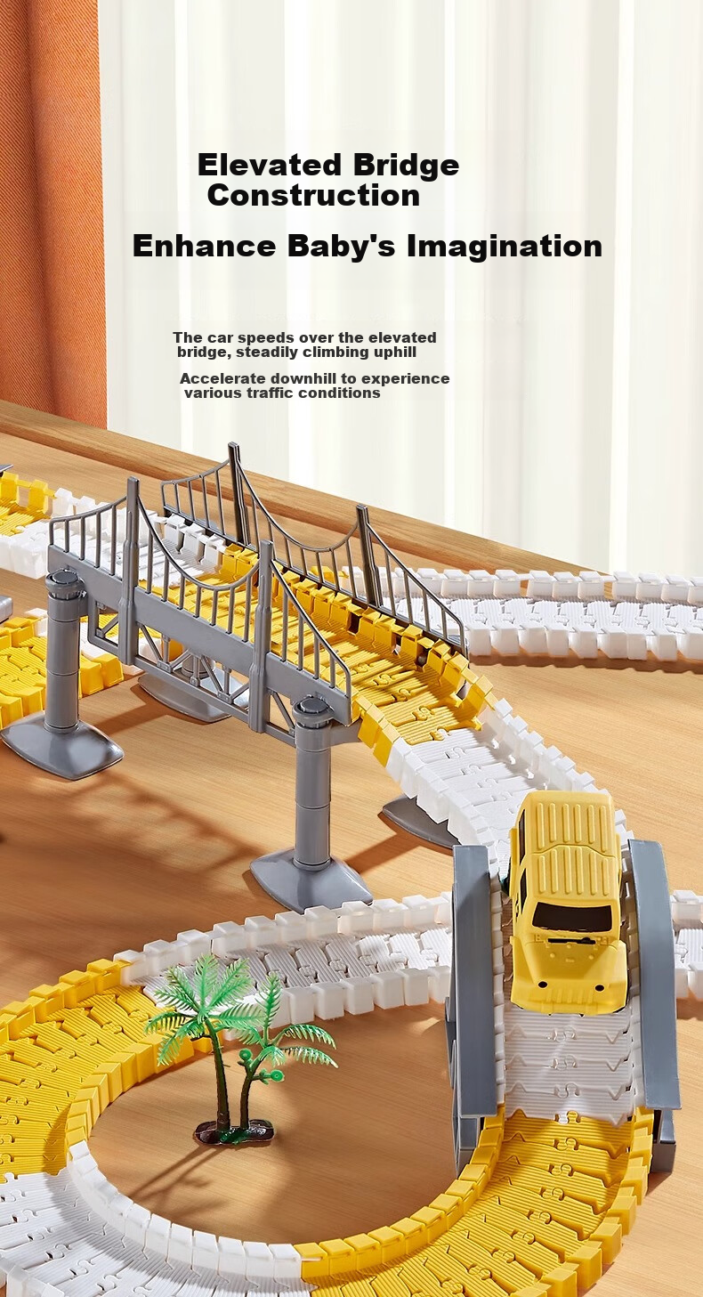 SHANGYUN Children's Transformable DIY Electric Track Car Toy, Adventure Game, Birthday Gift for Boys Aged 3-6 4