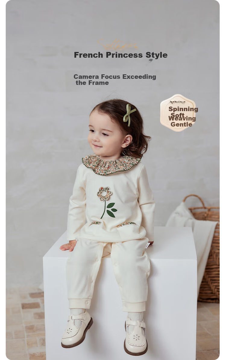 Babylove [Anxinrou] Baby Romper, Spring And Autumn Onesie, Cotton Bodysuit for Girls, Floral Fairy Tale Desig 1