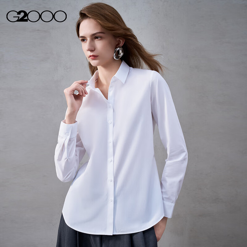 G2000 Women's 2025 Autumn Winter Commuter Long Sleeve Shirt with Tie Delivery/Cotton Blend/Mall Same Style