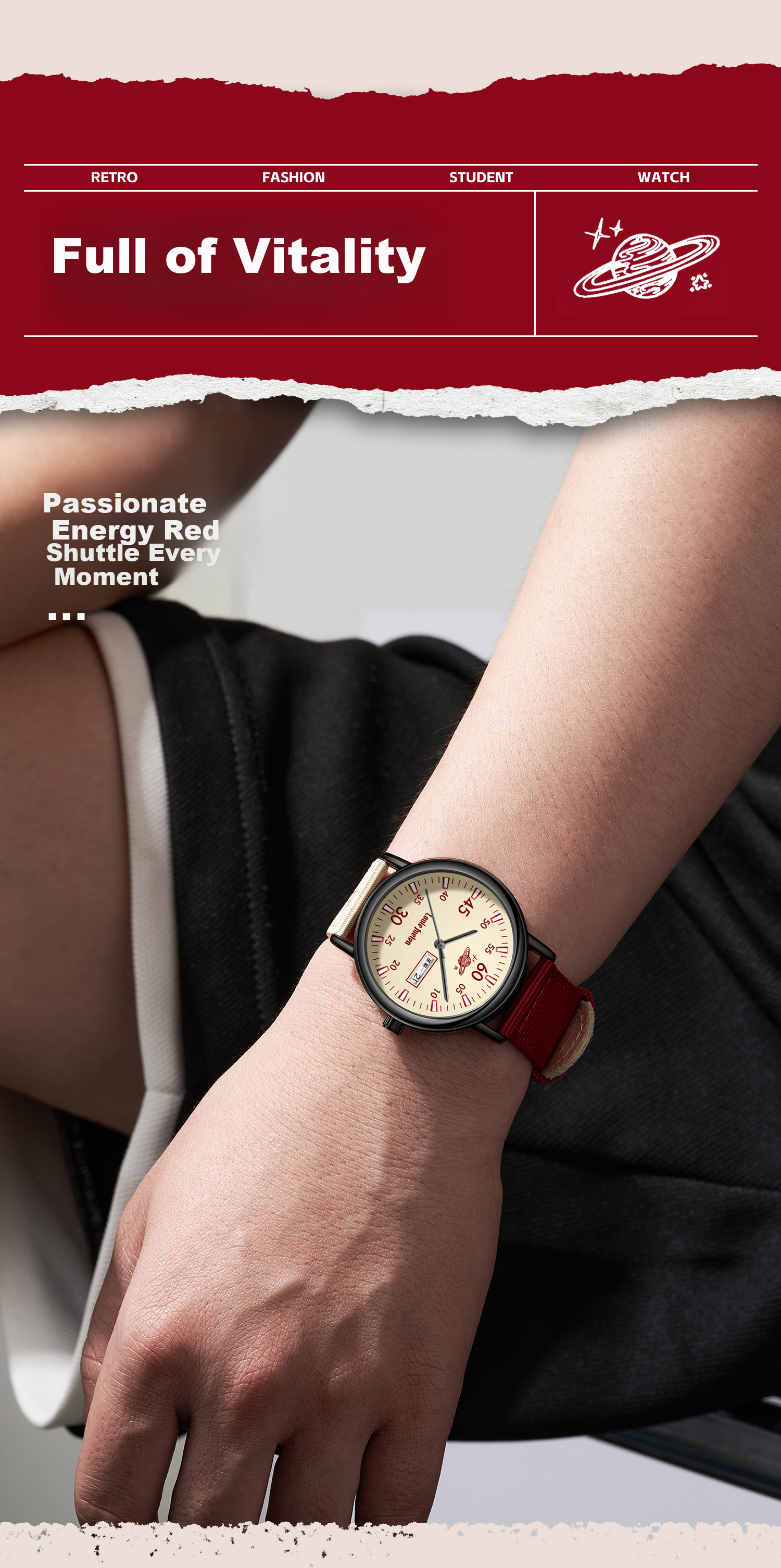 GEORGCOUNT Watch, 2025 New Model, for Female Middle And High School Students, Exam-Specific, Silent Quartz Watch, Waterproof, Youth-Friendly, Stylish Desig 12