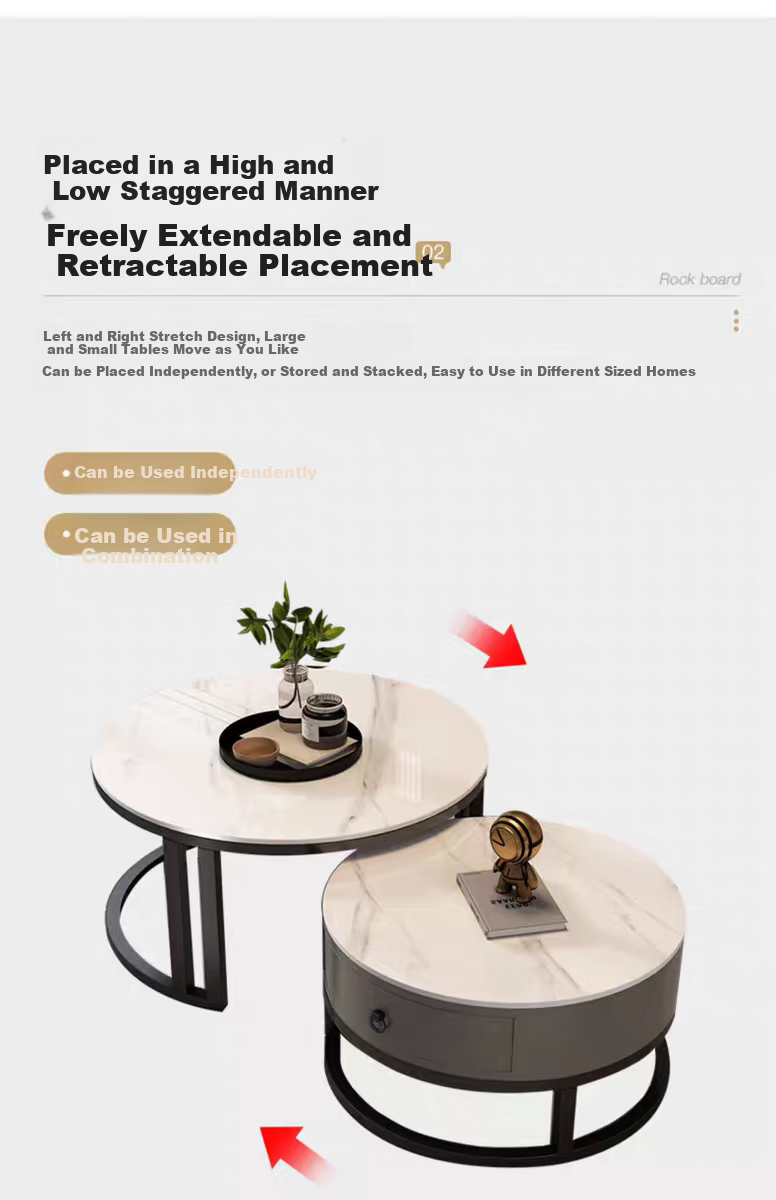 Gupujia Rock Slab Coffee Table, Living Room Modern Minimalist Light Luxury Small Apartment Reception Tea Table, Sofa Glass Side Table, Balcony Small Corner Table 8