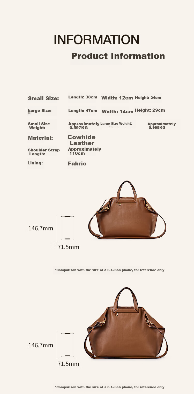 DISSONA [Dong Jie's Choice] DiSanna Women's Handbag, Tote Bag, Shoulder Bag, Valentine's Day Gift, Dark Brown - Small Size 3
