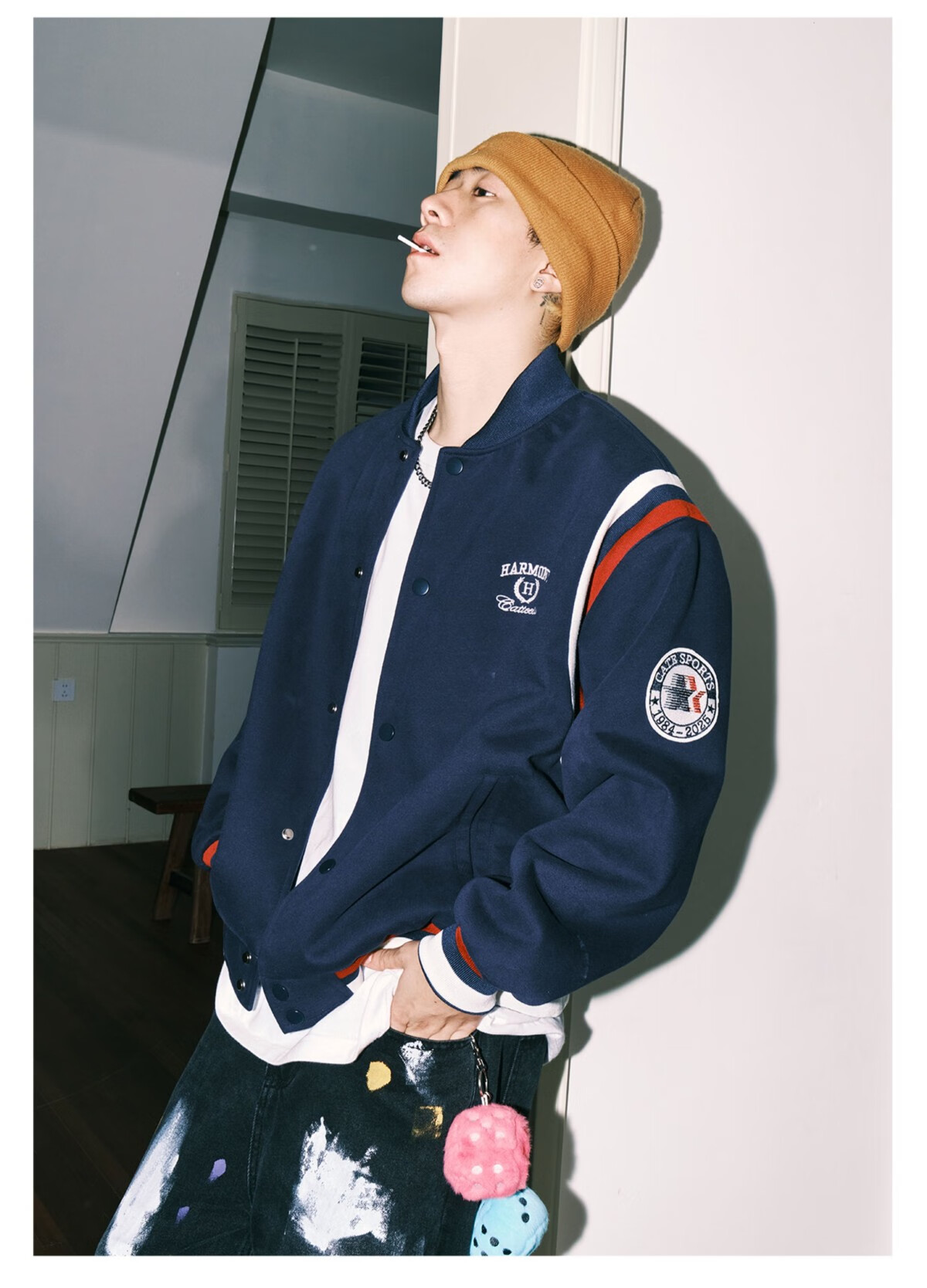 LEMANISM American Vintage Baseball Jacket Men 2025 Couple Style Trendy Cleanfit Navy Blue 2XL 6