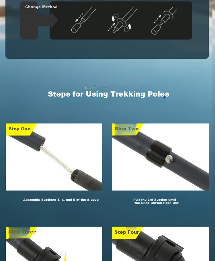 TOREAD Kana Mountain Trekking Pole, 3K Carbon Fiber Outdoor Equipment, 5-Section Foldable Telescopic Climbing Pole, Sea Ice Blue 10