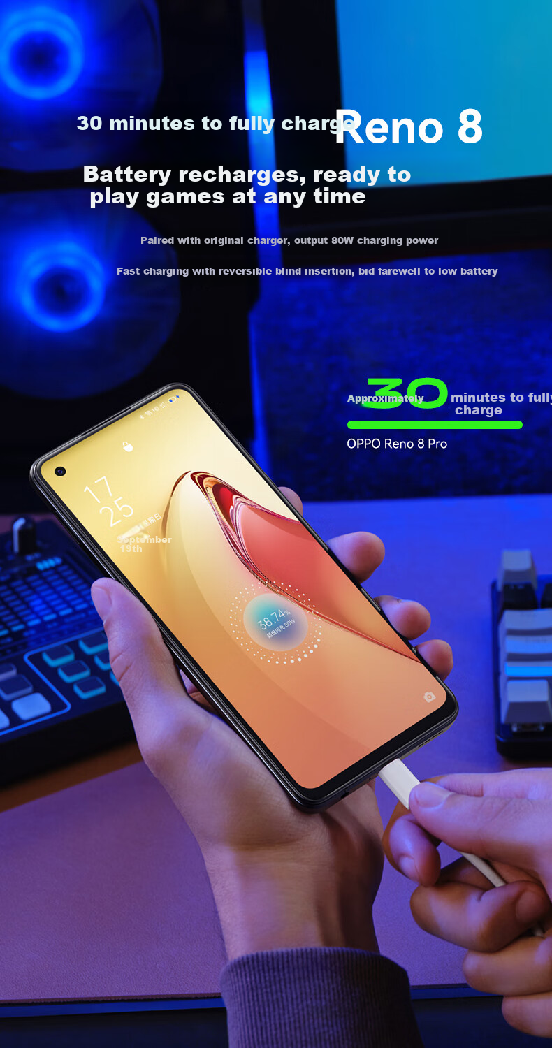 Canghua Type-C Super Fast Charging Data Cable, 8A Charging Cord 80W/65W Fast Charge Compatible with OPPO Find N6/X5/X3/Reno13/7 OnePlus Ace2/3 Phones, 1 Meter 1
