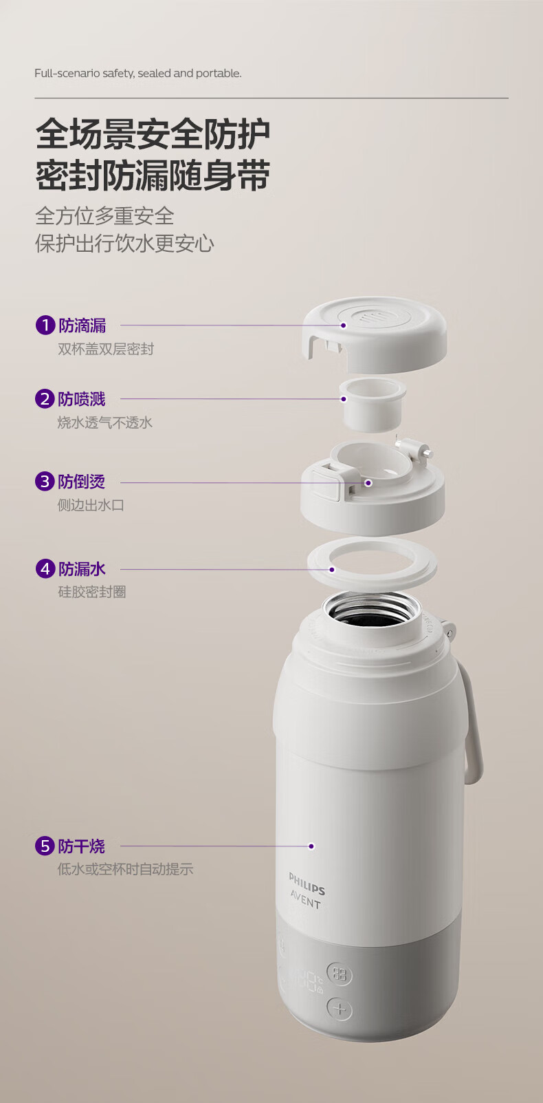 AVENT Philips AVENT Wireless Portable Milk Dispenser, Warms And Boils Milk, for Outdoor Use with Babies, Insulated Cup for Childre 3