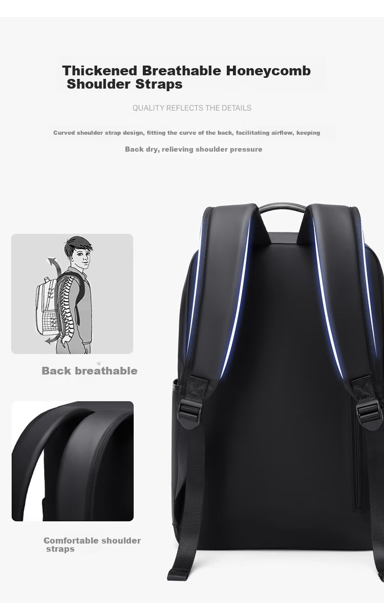 GOLF Backpack for Men, Casual Double Shoulder Bag, 15.6-Inch Laptop Bag, Water-Resistant Student Backpack for Travel And Business Trips 7