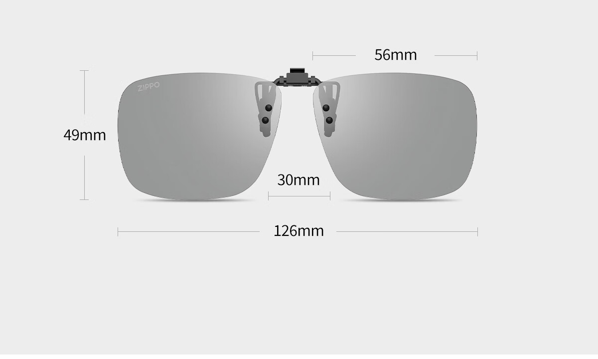 ZIPPO USA Polarized Clip-On HUD Heads-Up Display Photochromic Sunglasses Anti-Glare Electric Vehicle Driving 06E77 21