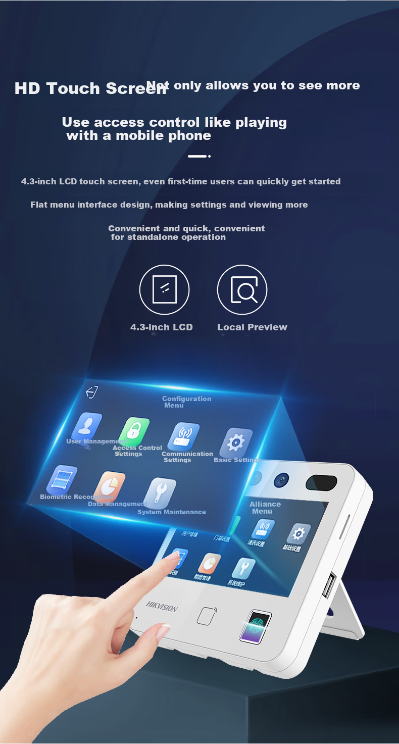 Qiyeweixin Facial Recognition Access Control And Attendance System All-In Machine, Employee Smart Face-Scanning Clock-In Device for Office, Mobile Remote Management to Unlock Doors 6