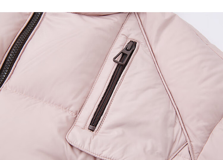 Dme [90% Duck Down] Winter Drawstring Contrasting Color Stand Collar Four-Layer Craftsmanship Checkered Lining Loose Women's Puffer down Jacket 3