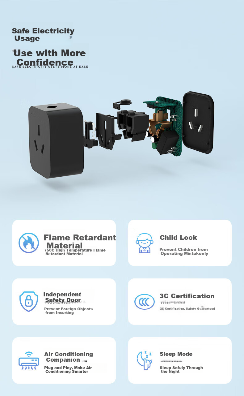 Mingdouzhiyue Air Conditioner Companion 2nd Generation, 16A Fast Cooling, Remote Control, Power Consumption Statistics, Timer Switch, Overload Protection, Mini-Program Connectio 9