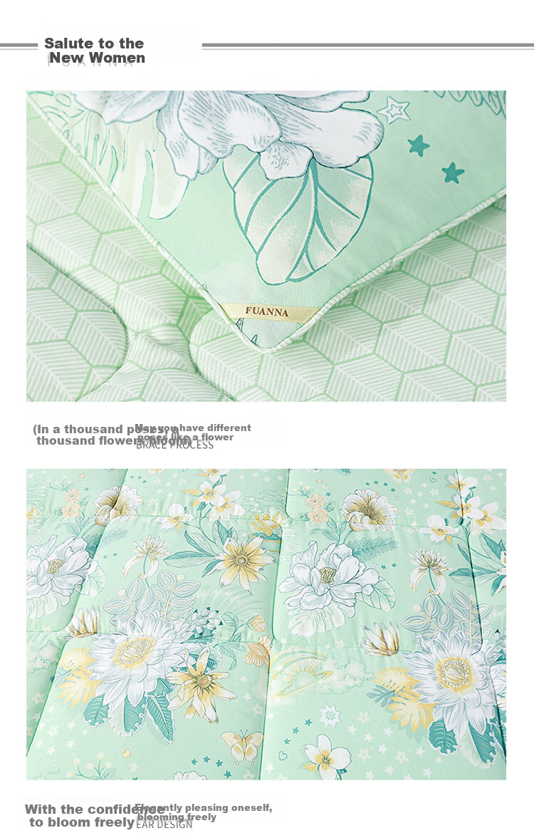 FUANNA Comforter, Spring And Autumn Double Size, All-Season Duvet Insert, Pure Cotton Fabric, Air Conditioning Quilt, Antibacterial, Approximately 6 Jin (3 Kg), 230×229cm 11