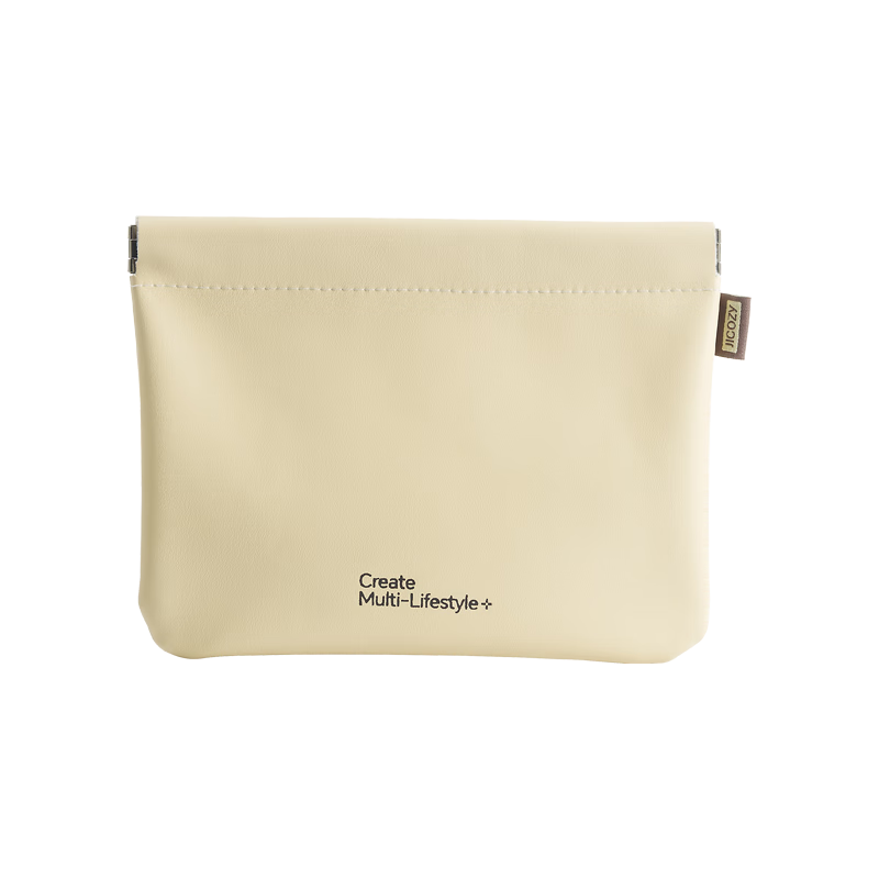 Jicang Bulletproof Vest Automatic Closure Storage Bag, Small Item Storage Pouch, Portable Leather Handbag, Data Cable And Lipstick Makeup Bag