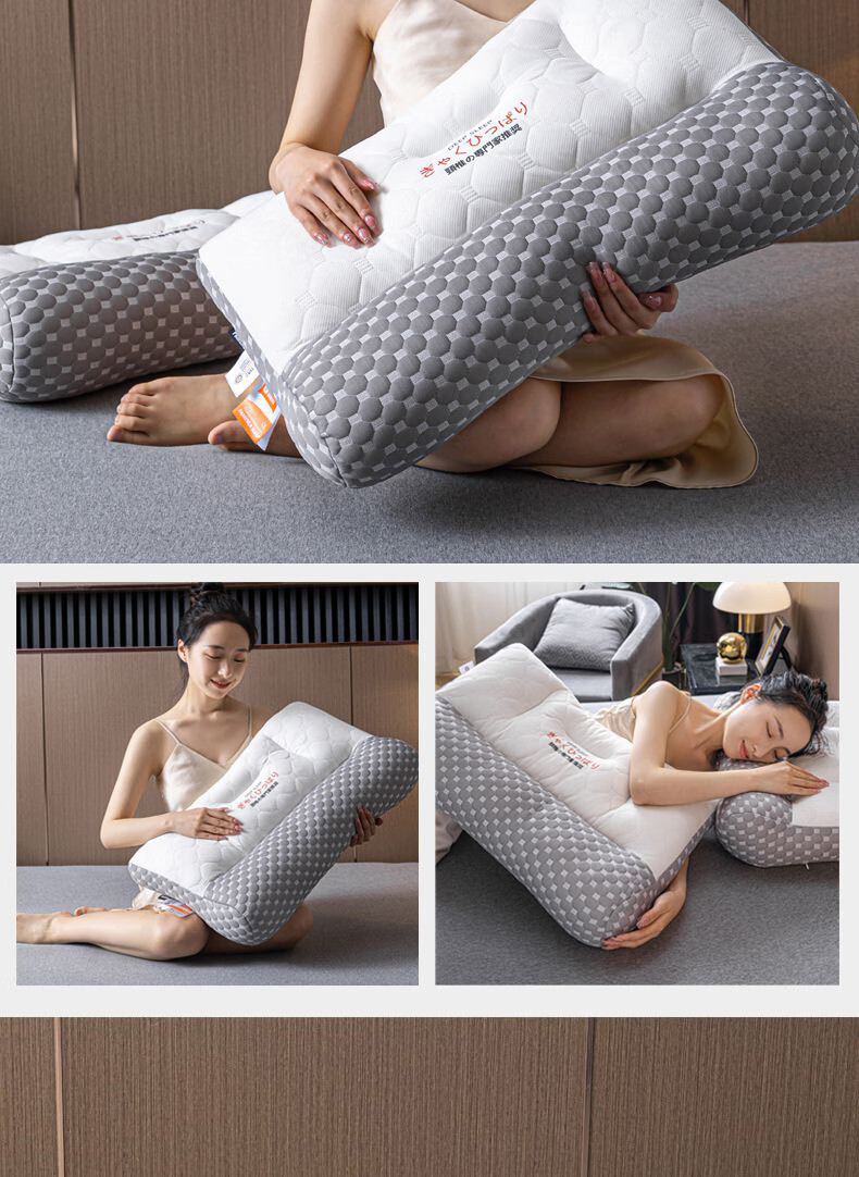 Red Bean Pillow Core Cervical Traction Neck Support Pillow for Sleep Cervical Spondylosis Adult Deep Sleep Pillow 42*65cm Pair 22