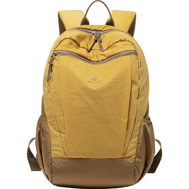 FOUVOR Firefox Lightweight Casual Women's Backpack Outdoor Large Capacity Travel Hiking Mountaineering Bag Wheat Yellow