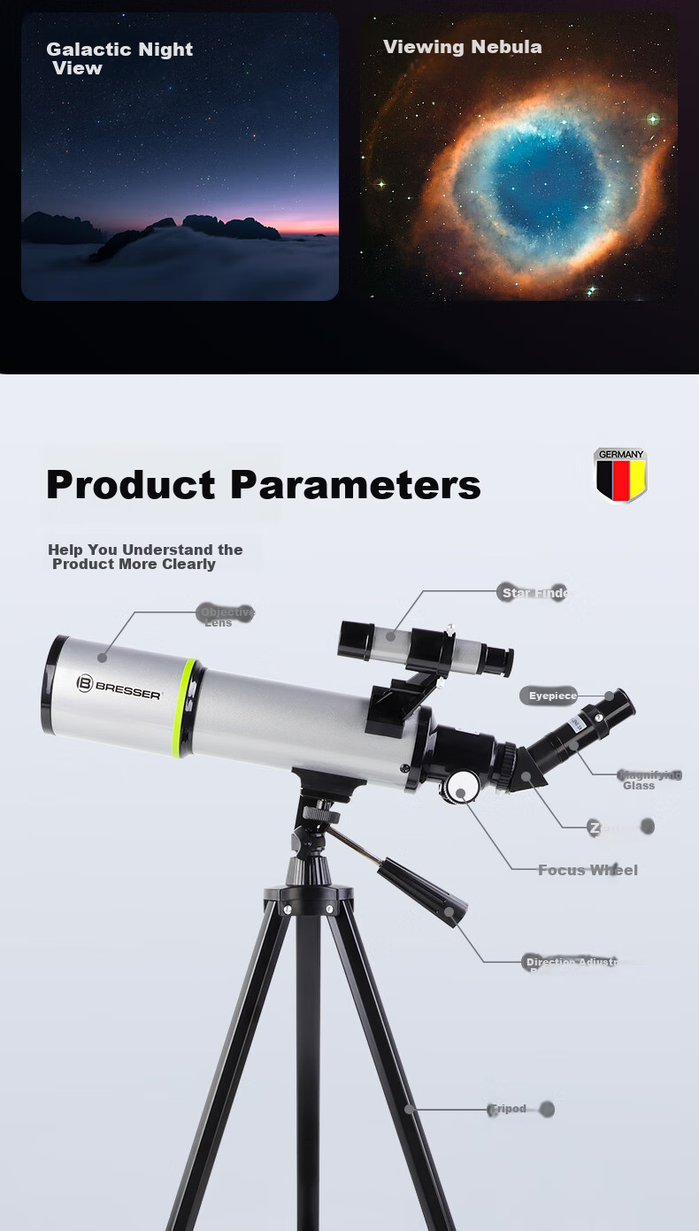 Bresser Astronomical Telescope, Professional-Grade High Magnification, High Definition, for Children, Boys And Girls, Beginner Stargazing, Scenic Viewing, New Year Gift 16