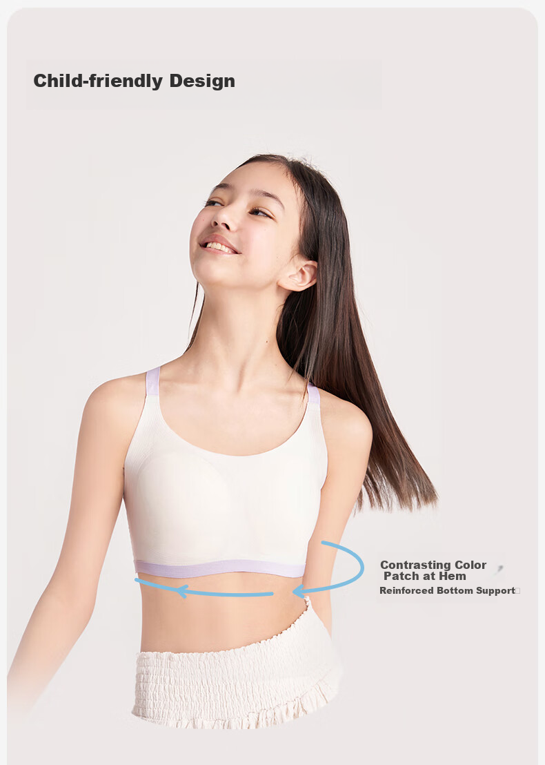 Like UU, Teenage Girls' Underwear for Middle And High School Students, One-Size Three-Stage Bra for Pubescent Girls, Children's Underwear 8