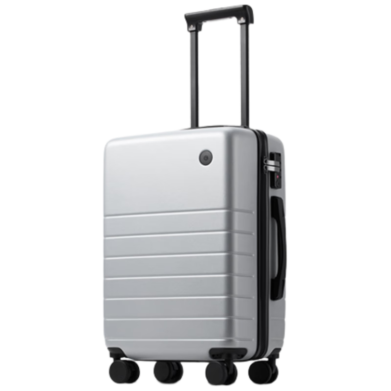 JD Original Borderless Luggage, 20-Inch German Cosmo PC Suitcase for Men And Women, Carry-On Travel Case, Snow Mountain Silver