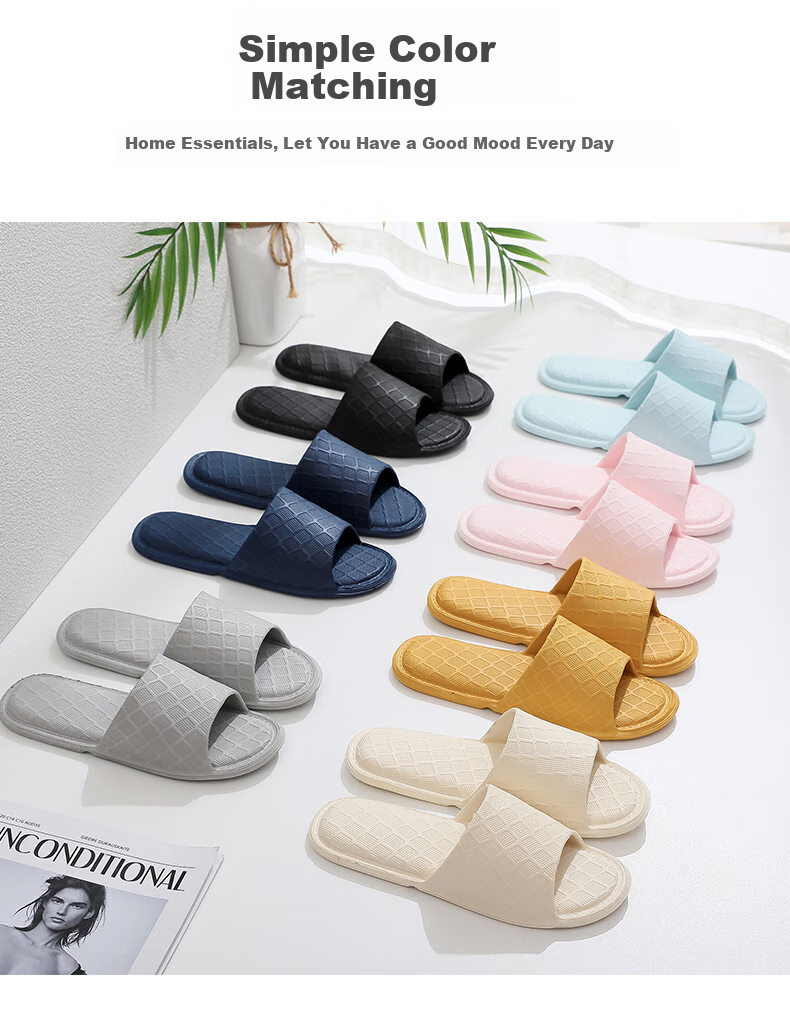 GUOLUOFEI Travel Foldable Portable Ultra-Light Slippers for Hotel Summer Use, Men And Women, Pink, Size 36-37 1