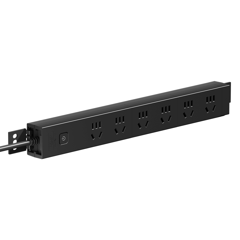 DELIXI PDU Desktop Overload Super Power Protection Under Desk Gaming Cabinet Socket/Power Strip/Plug Board/Plug Strip 6-Way Master Switch Total Length 2 Meters
