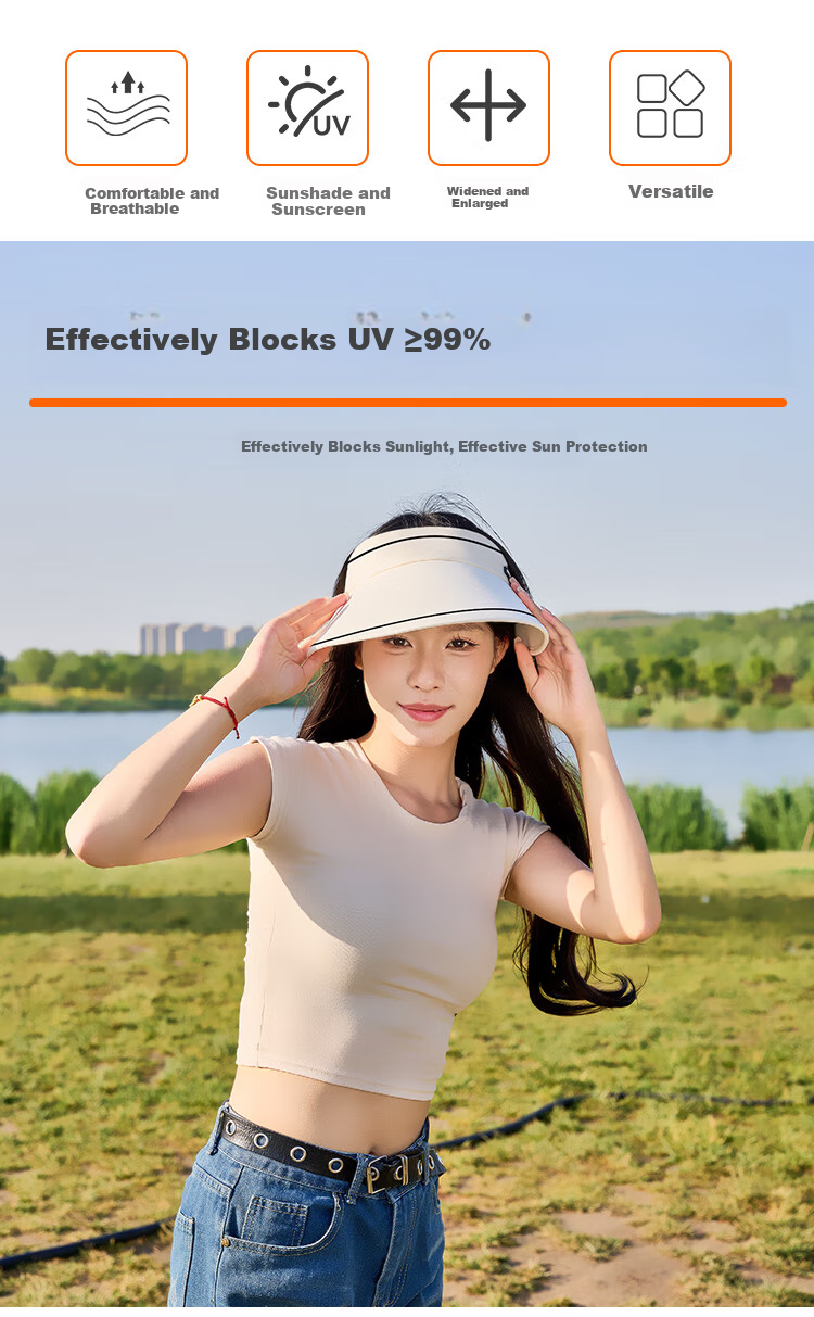 Suncojia Sun Protection Hat for Women, Visorless Outdoor Sports Cycling Fitness UV Protection Sun Hat 2