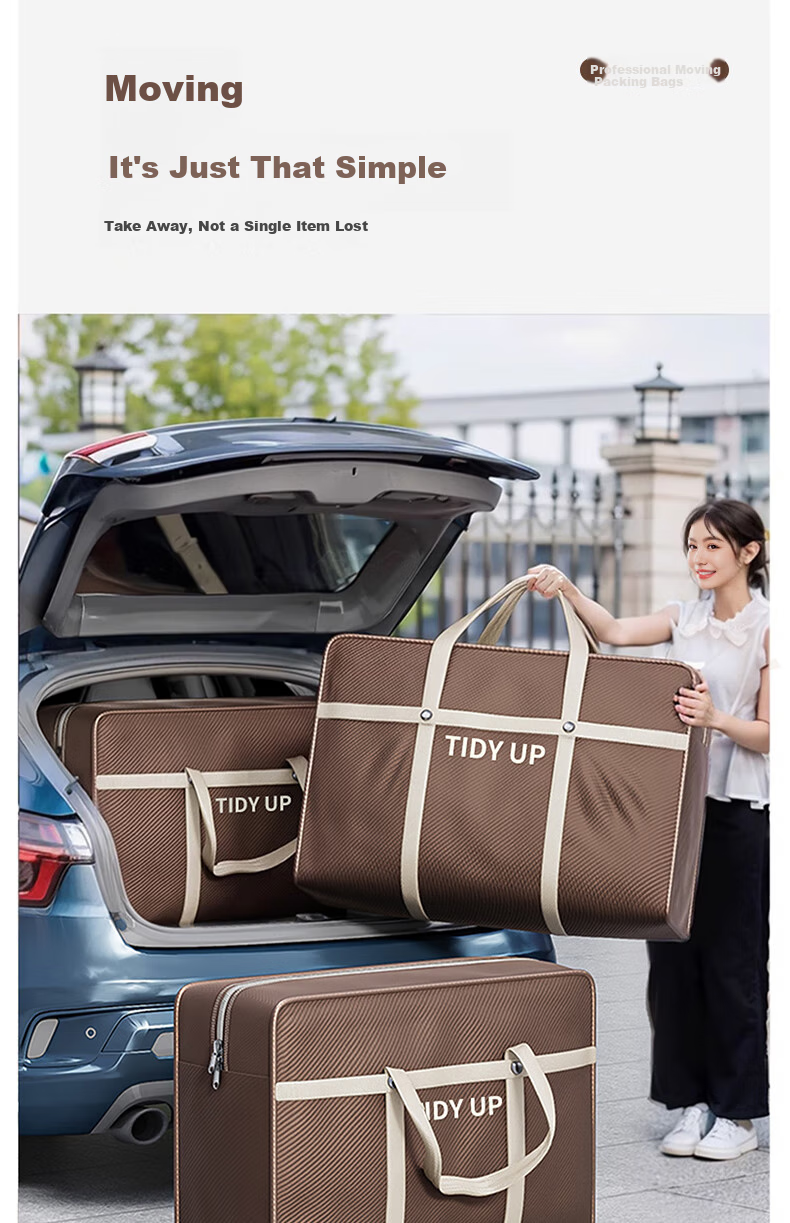 Miaoxinsi Clothes, Garments And Quilts Moving Packing Bags Storage Bags Large Capacity Woven Bags Dust-Proof Organizing Luggage Bags Organizer 4