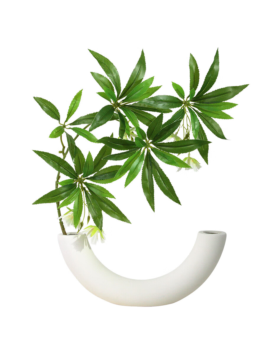 Qiju Yaji Artificial Green Plant Water Stone Banyan Entrance Hall Homestay Tea Room INS Style Decorative Indoor Landscape Ornament with Vase 20351 6