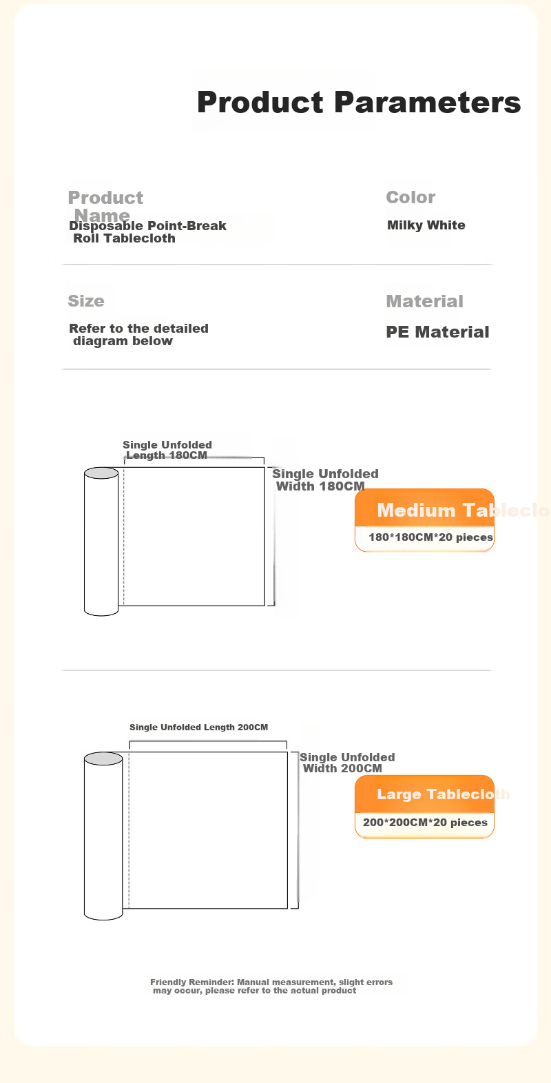 Temeiju Disposable Tablecloth, Thickened, Waterproof And Oil-Proof, Perforated Table Cover, Extended Square Shape, 200*200cm*20 Pieces 9
