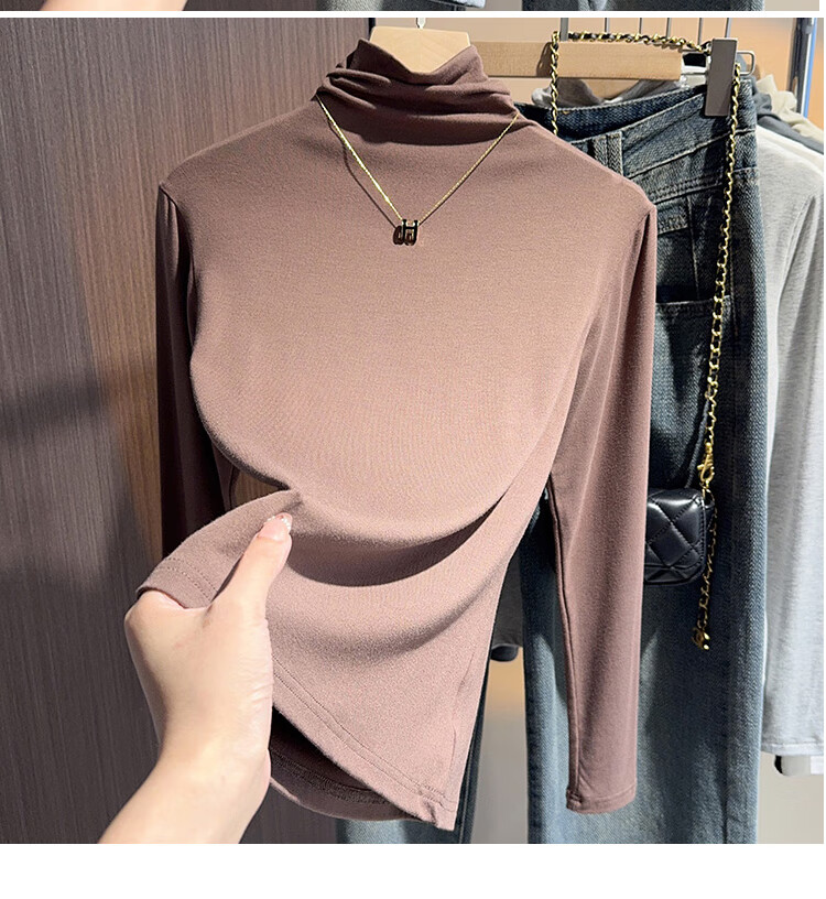 Ordifen Women's Turtleneck Fitted Long Sleeve Base Shirt Black Spring Autumn Winter Warm Stylish Top 8