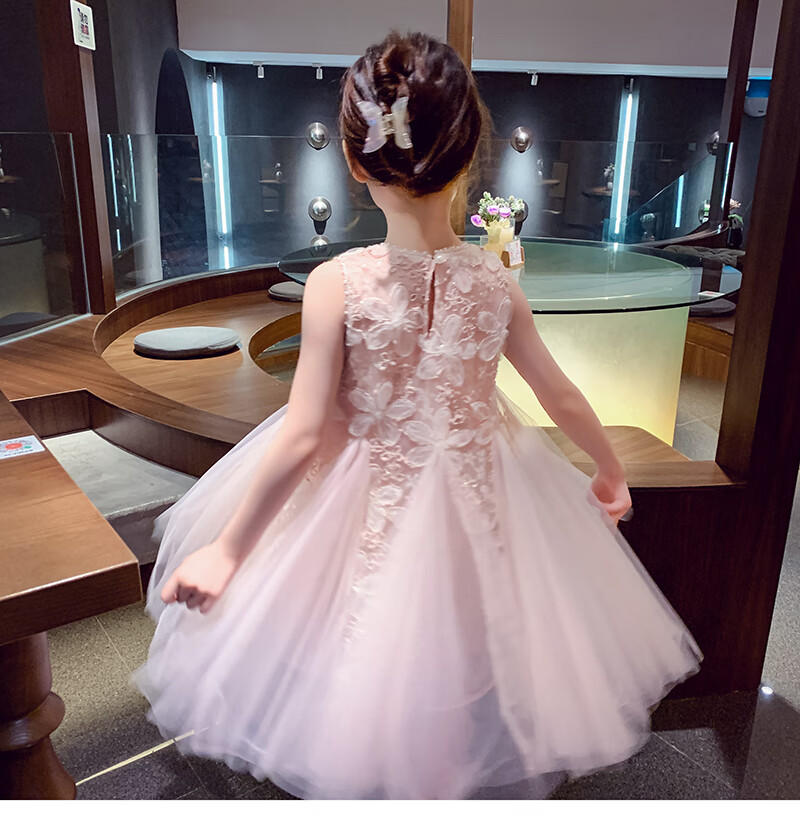 MIMIHELLO Girls Summer Dress 2025 New Fashionable Children's Mesh Princess Vest Dress for Little Girls 14