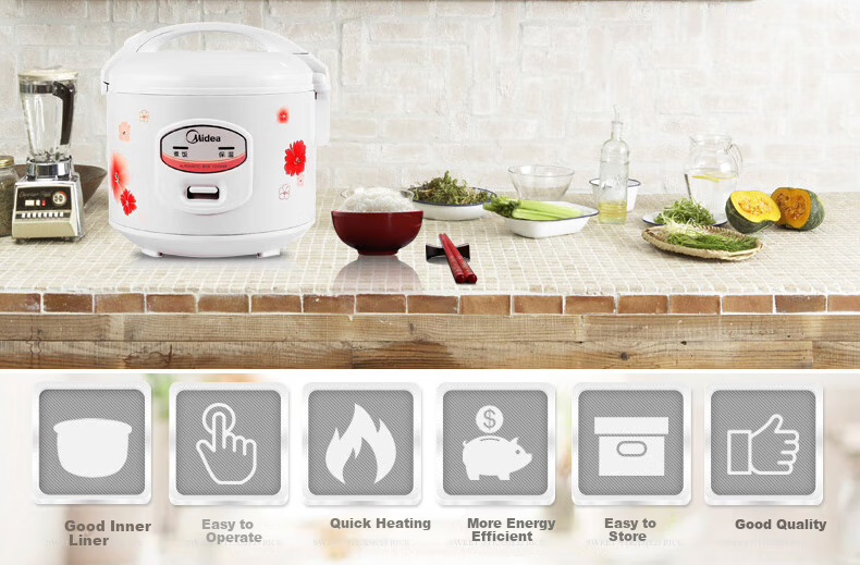 Midea Rice Cooker 3L Household Mechanical Type, Cast Heating Plate, Simple And Easy to Control, Black Crystal Inner Pot Mini Rice Cooker MB-YJ308J [ZMD Peace of Mind Series] 2