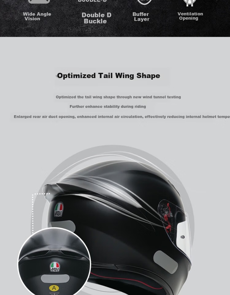 AGV K1S Motorcycle Helmet, 3C Certified, Wide Field of View, Safe Riding for Men And Women, All Seasons, Glossy Black, XL (59-61) 3