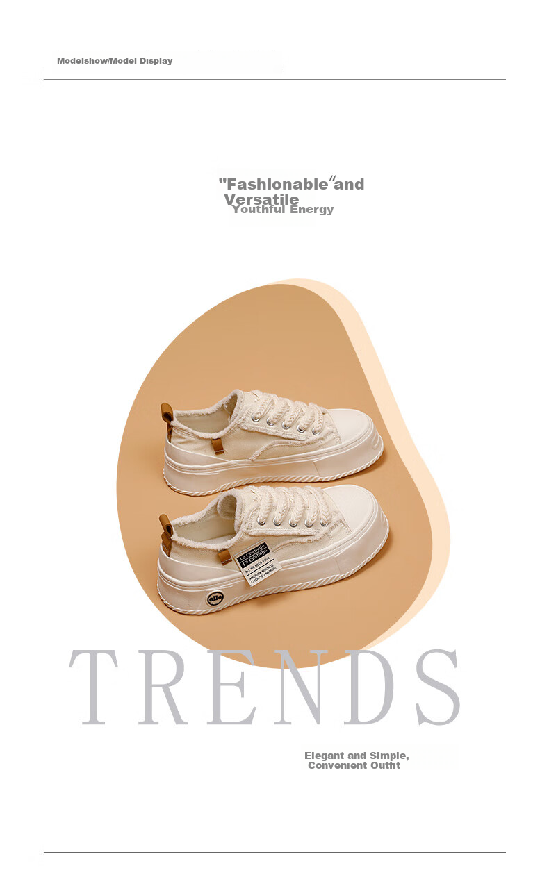 La Chapelle Women's Sneakers, New Versatile Thick-Soled Casual Shoes, Low-Top Soft-Bottomed Sports Shoes for Women-002 Beige 37 6