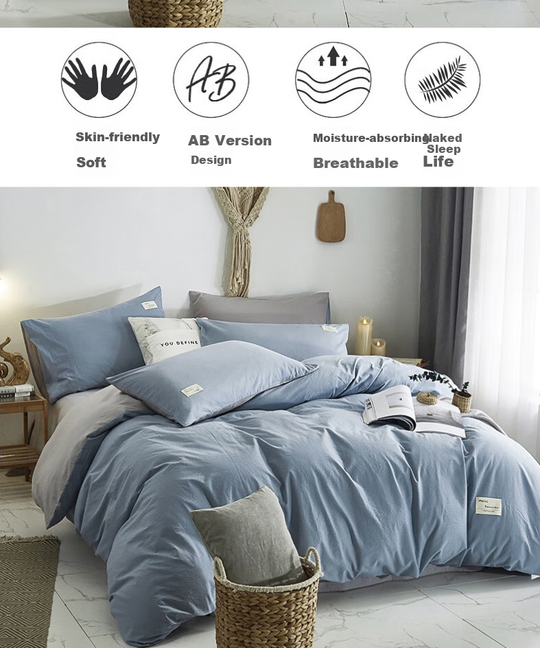 Nanjiren Skin-Friendly Duvet Cover Single Piece, Single Bed College Dormitory Washable Quilt Cover Single Piece Bedding, 200*230cm 2