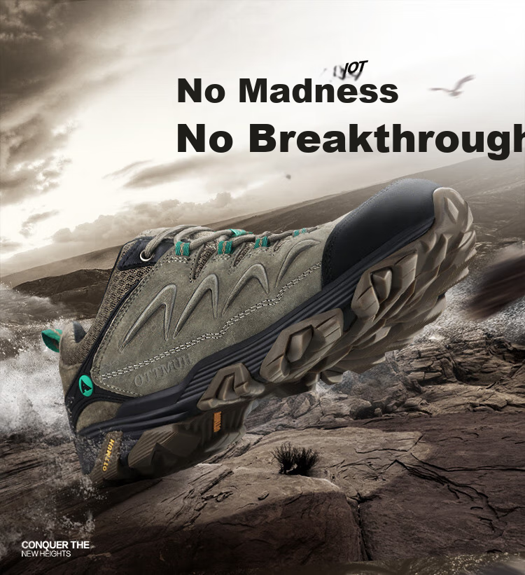 HUMTTO Low-Top Outdoor Hiking Shoes for Men, Shock-Absorbing Non-Slip Mountaineering Boots Breathable Casual Men's Shoes Khaki Size 40 1