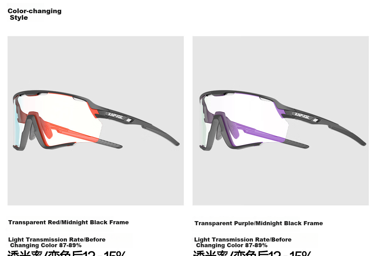KAPVOE Colorful Hiking And Mountaineering Glasses, Snow-Climbing Polarized Windproof Sand-Proof UV Protection Goggles 36