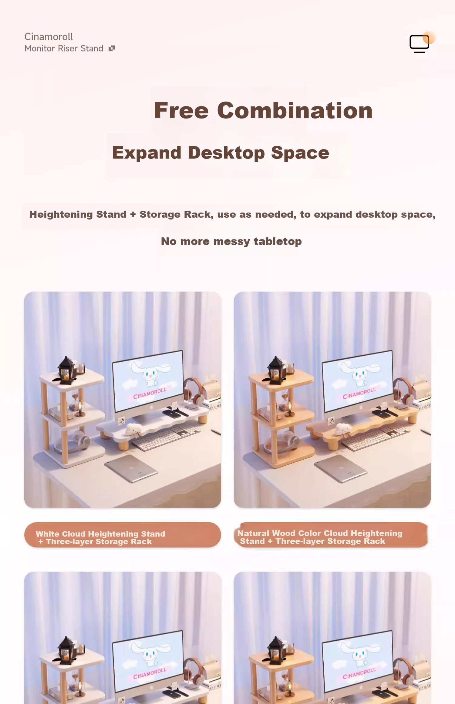 Mushuangfu Monitor Riser Stand, Computer Desk Organizer, Storage Rack, Laptop Stand 10
