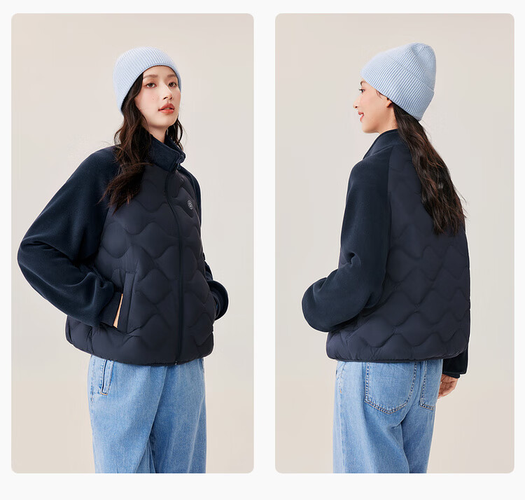 Snow Flying 2025 Autumn New Women's Gourd Pattern Patchwork Lightweight Down Jacket Fashion Versatile Casual Outdoor Coat 3