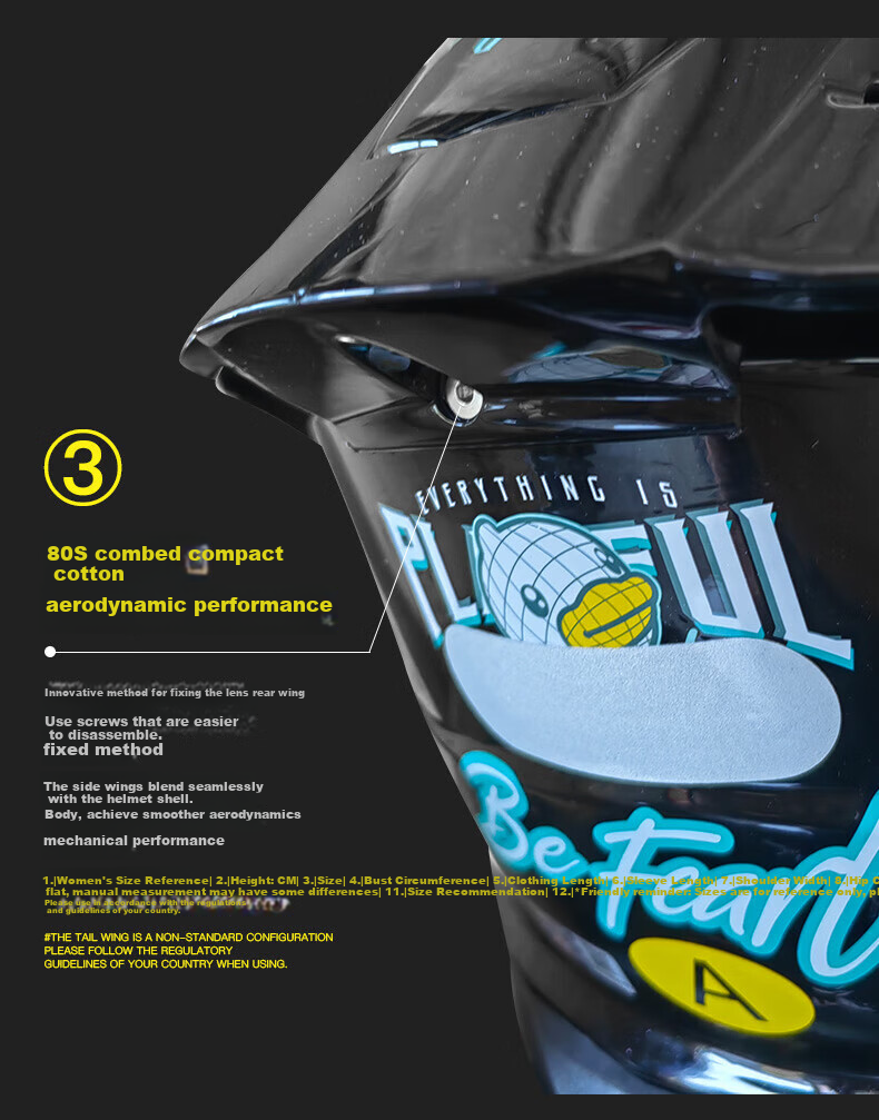 Tanked Racing Motorcycle Helmet, Full-Face T153S Black Future Technology [Duck Co-Branded Edition], XL 6