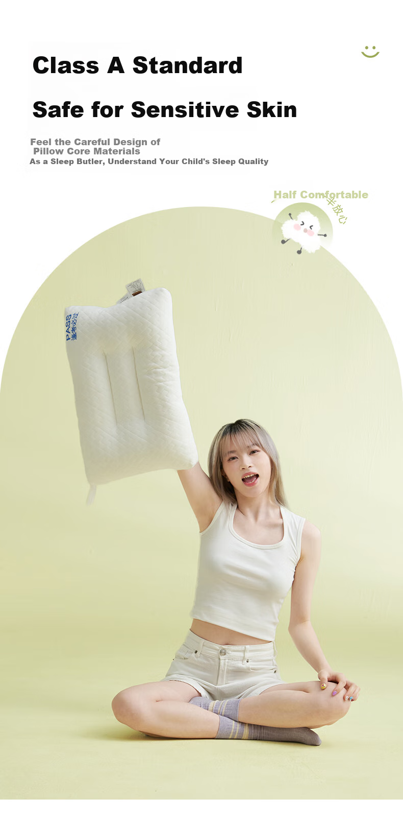 BEYOND Home Textile Student Dormitory Pillow Core, Breathable And Soft Children's Pillow Core, Student Pillow, Single Pack, Shuxiang 48*74cm 6