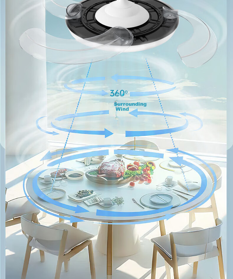 Aimeite [Installation Included] Fan Light Invisible Home Living Room Integrated Dining Room High-Power Full Spectrum Eye-Protecting Variable Frequency Bedroom Fan Light 13