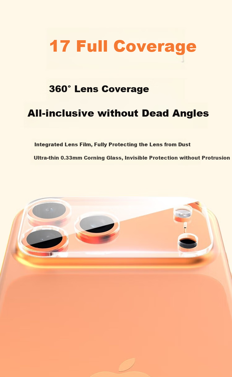 LLUNC [2-Pack] IPhone 17 Pro Max Camera Lens Protector, Apple 17 Pro Max Non-Destructive Ultra-Clear Camera Tempered Glass Film, Scratch-Resistant, Wear-Resistant, Shockproof, All-In Full Coverage 2