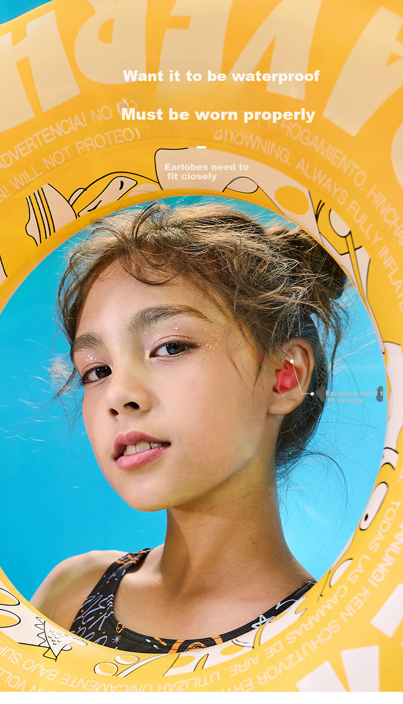 TOSWIM Swimming Earplugs, Comfortable Waterproof Adhesive Ear Protection for Bathing, Essential Anti-Infiltration, Children's Model - Ink Black 5
