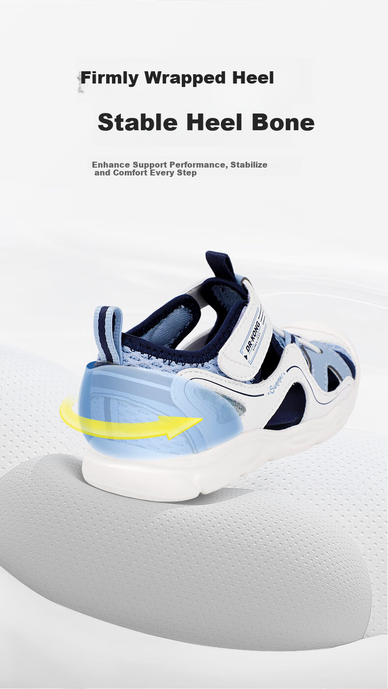 DR·KONG Toddler Shoes Summer Sandals for Boys And Girls Aged 1-3, Baby Children's Sandals 2S14A2006AM Beige/blue Size 28 4
