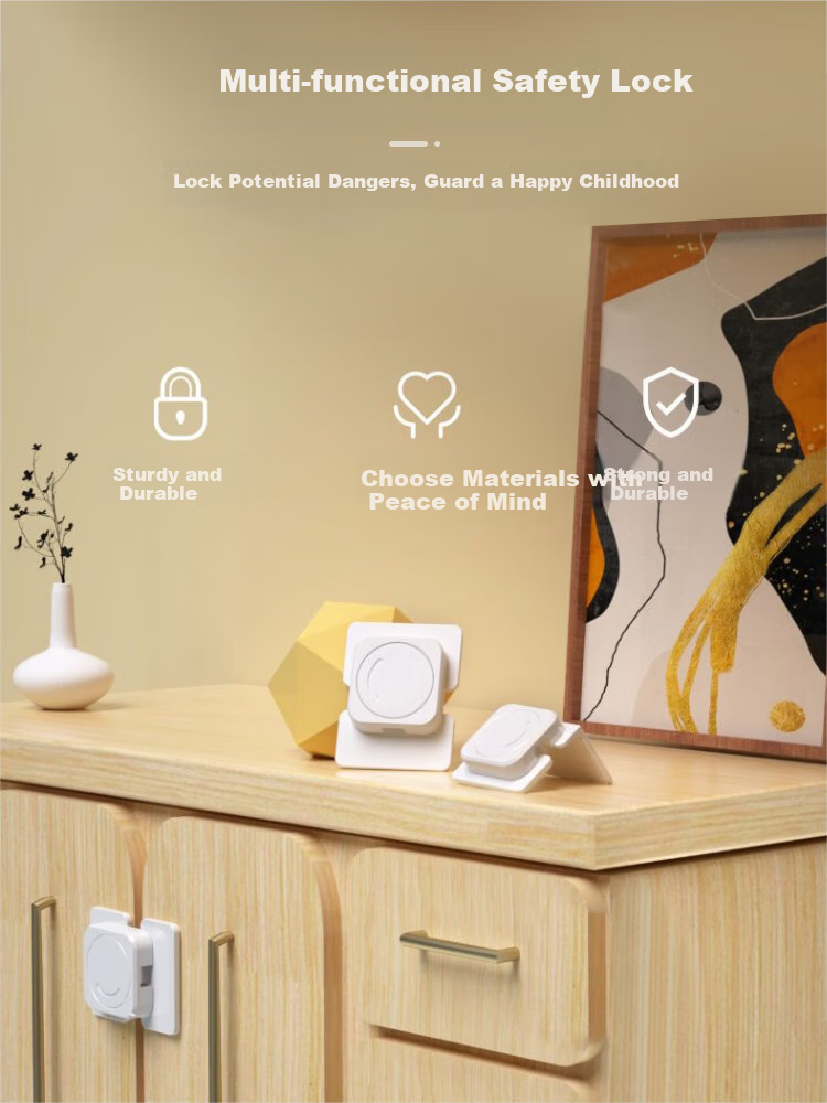 9I9 Baby Anti-Drawer Lock Cabinet Door Lock Refrigerator Lock Child Safety Lock Door Cabinet Lock, 5-Pack A4 3