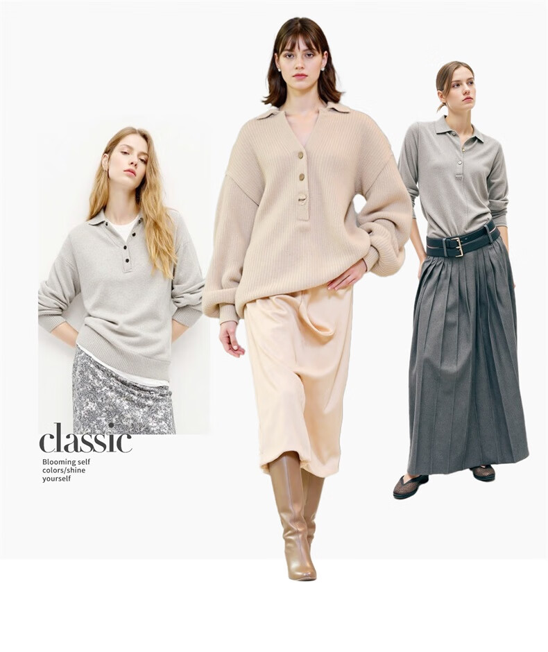 Navikail Italian Small Sailboat Women's 2025 Autumn Full Wool Knit Sweater Lapel Loose Wool Pullover 2334045502 9