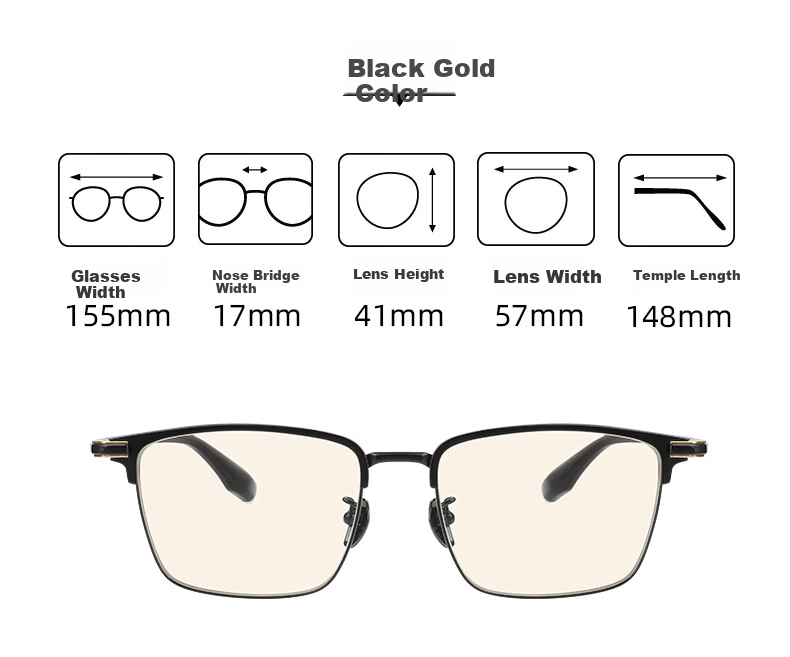 Blutech Anti-Blue Light Radiation Protection Classic Business Glasses [Black Gold 2035], 95% Blue Light Blocking Lenses 8