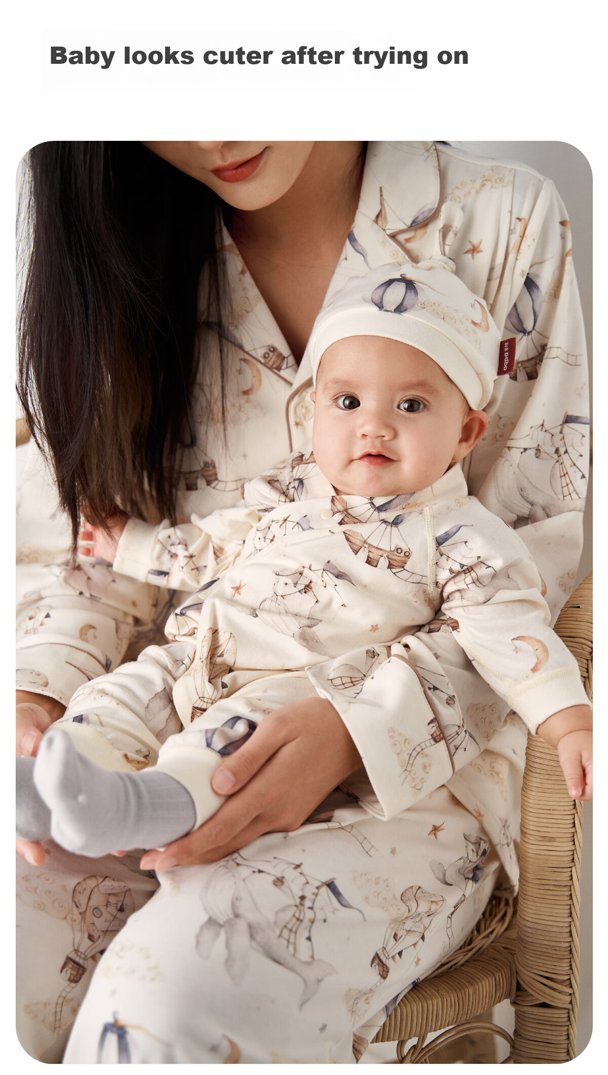 Aqpa [Yunma Youli 3.0] Newborn Baby Romper Bodysuit, 3.0-Angel Courtyard, Size 52 2